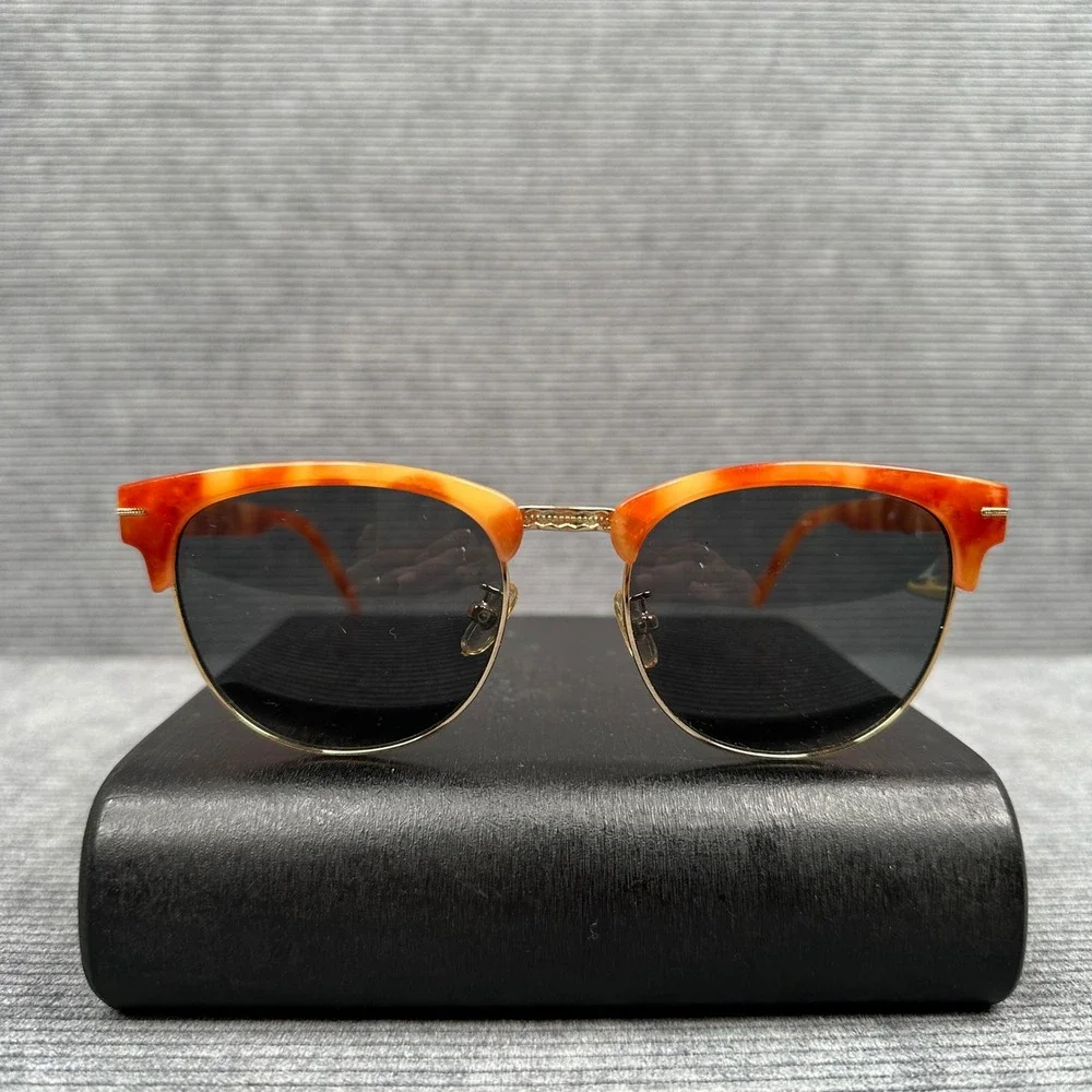 Crap‎ Eyewear The Nudie Club Polarized Y2K Sunglasses Orange Tortoise Gold 52-20